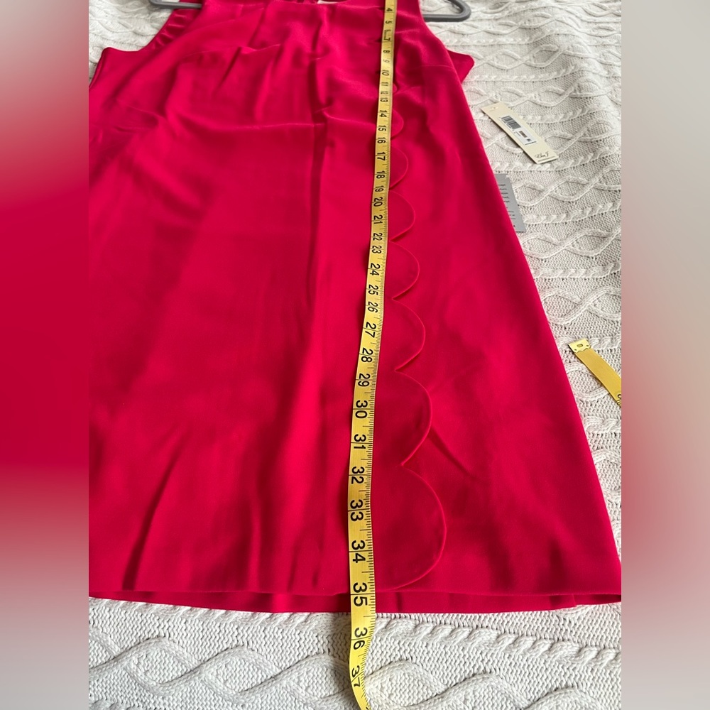 Eliza J Vibrant Pink Scalloped Mini Dress Women Size 12 - Picture 7 of 14